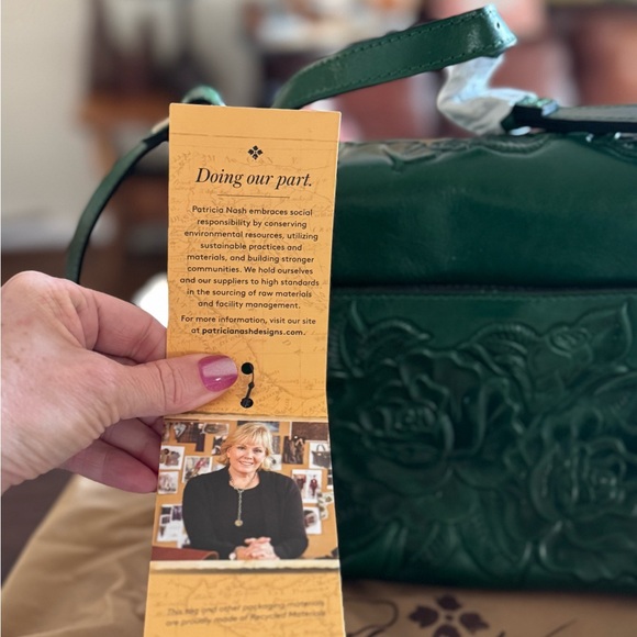 Patricia Nash Forest Green Embossed Leather Bag - Picture 11 of 16